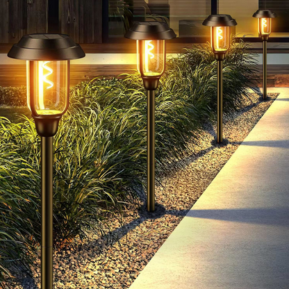 Set 6 Lampi Solare LED Decorative Gradina - Iluminare Ecologica Impermeabila pentru Alei