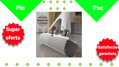 Mop PVA Super Absorbant cu Maner Telescopic + 2 Rezerve - Curatare Profesionala Multisuprafata