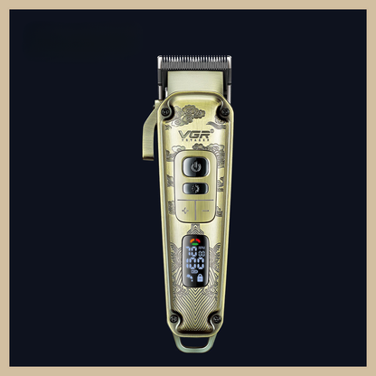 Masina de Tuns Profesionala VGR V-005 - Carcasa Metalica Premium, 8 Distantiere, Display LED