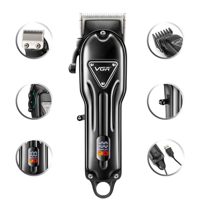 Masina de Tuns Profesionala VGR V-051 Fara Fir - Baterie 2500mAh, Afisaj LED Digital, Accesorii Incluse