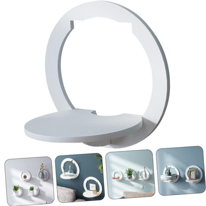 Raft decorativ de colt cu 3 nivele - Design auriu cu efect marmura pentru living si birou