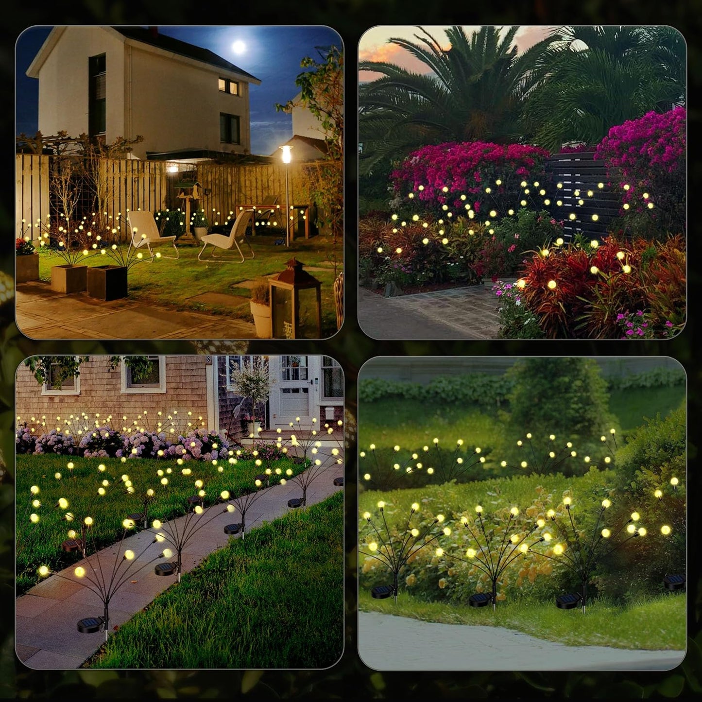 Set 2 Pomisori Solari LED Decorativi - 6 Bulbi Per Bucata, Design Oriental, Impermeabili IP65