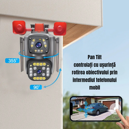 Camera Supraveghere WiFi PTZ 2MP Ultra HD - Interior/Exterior cu Detectare Miscare si Viziune Nocturna