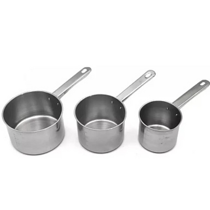 Set 3 Ibrice din Otel Inoxidabil 450ml, 650ml, 900ml - Manere Ergonomice, Compatibile Toate Plitele