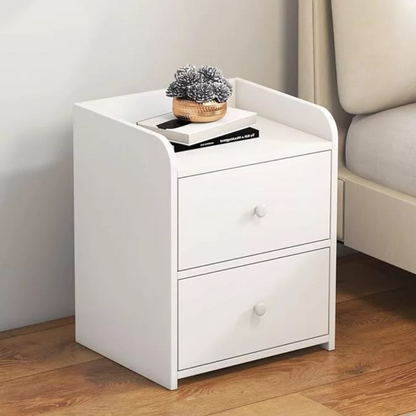 Noptiera Alba Moderna cu 2 Sertare Spatioase din PAL - Design Elegant Dormitor