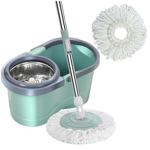 Mop Multifunctional cu Microfibra si Racleta Silicon - Rotire 180° si Maner Telescopic - 4