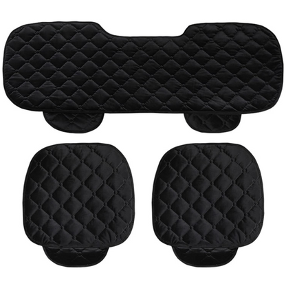 Set 3 Huse Auto Premium Universale - Scaune Fata + Bancheta, cu Buzunare Organizatoare, Negru