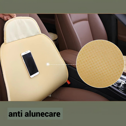 Set 3 Huse Auto Premium cu Buzunare - Scaune Fata si Bancheta, Crem, Material Antiderapant