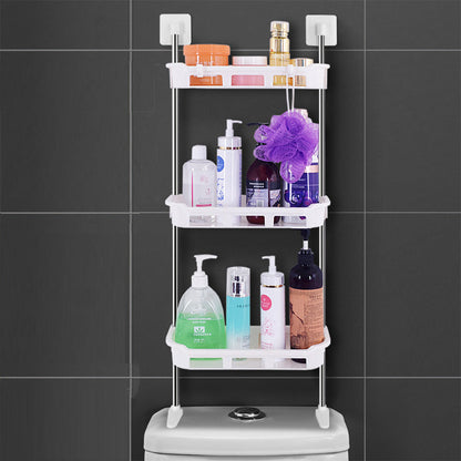 Raft organizator baie cu 3 polite - Suport depozitare multifunctional deasupra WC