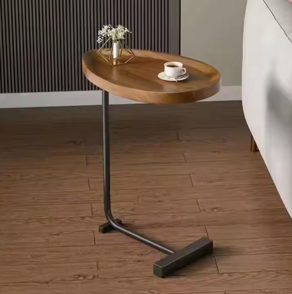 Masa Ovala din Metal pentru Cafea - Design Modern Minimalist Maro