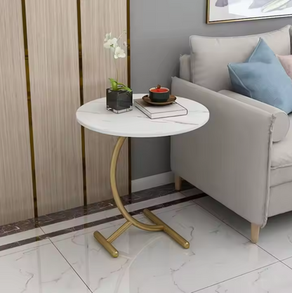 Masa Rotunda pentru Cafea cu Efect Marmura - Design Modern si Elegant