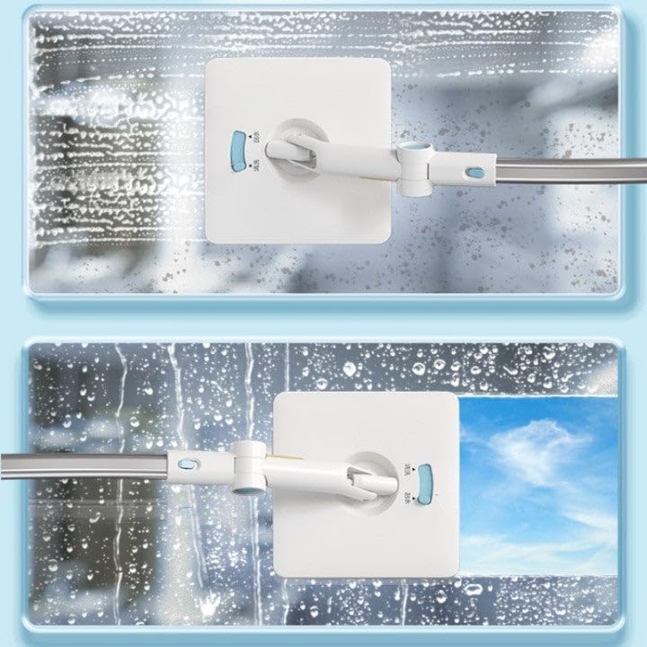Stergator Telescopic pentru Geamuri la Inaltime - Maner Flexibil Curbat cu 2 Lavete Incluse