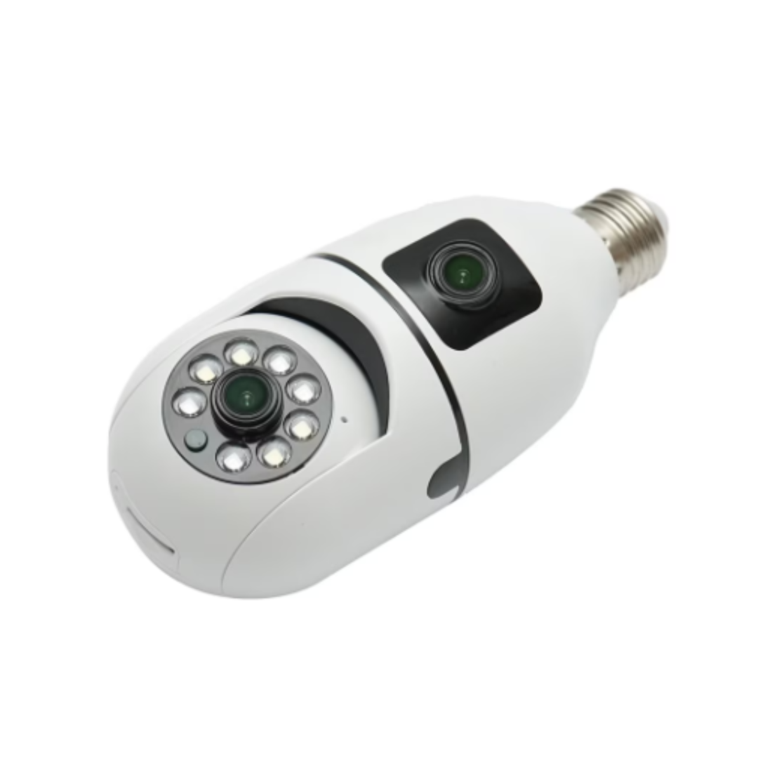 Camera de Supraveghere Inteligenta cu Bec E27, Rotatie 360°, Viziune Nocturna Color si Audio Bidirectional