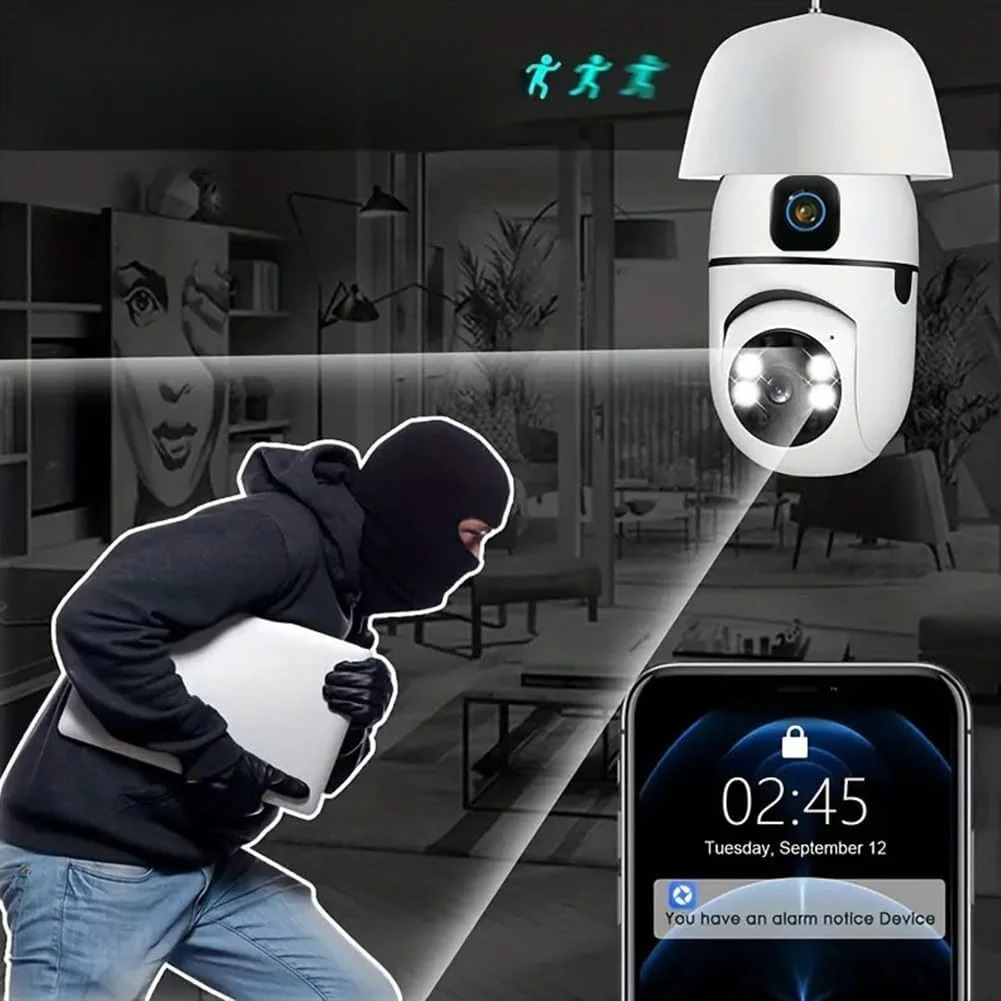 Camera de Supraveghere Inteligenta cu Bec E27, Rotatie 360°, Viziune Nocturna Color si Audio Bidirectional - 11