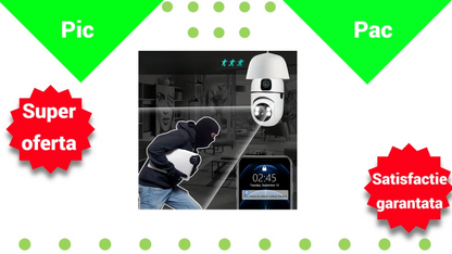 Camera de Supraveghere Inteligenta cu Bec E27, Rotatie 360°, Viziune Nocturna Color si Audio Bidirectional