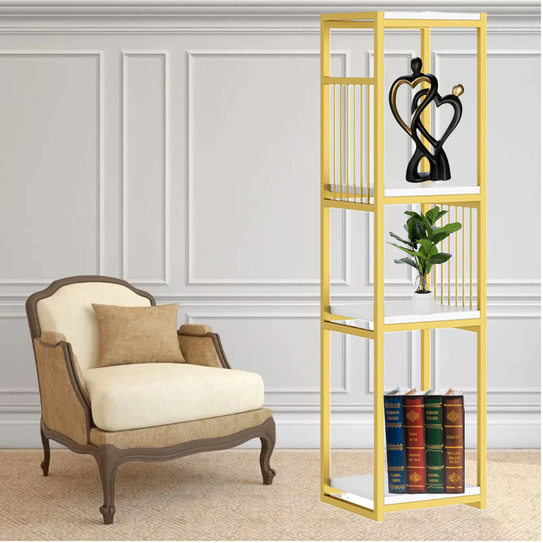 Raft Modern cu 4 Polite pentru Plante, Carti si Decoratiuni - Suport Multifunctional Design Contemporary