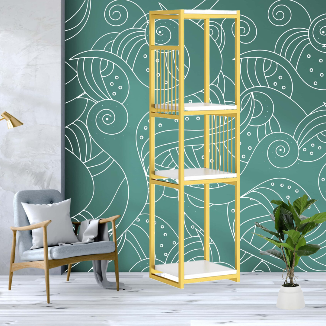 Raft Modern cu 4 Polite pentru Plante, Carti si Decoratiuni - Suport Multifunctional Design Contemporary