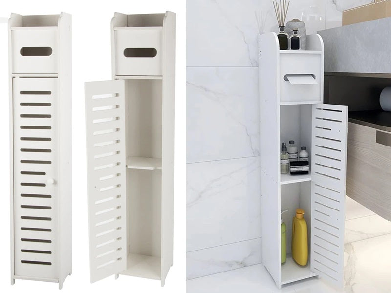 Dulap din lemn pentru baie - Multifunctional cu rafturi spatioase pentru depozitare optima