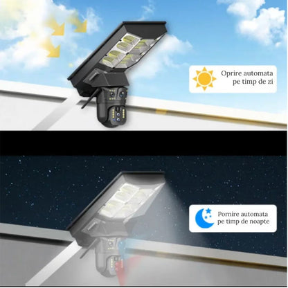 Lampa Solara cu Camera de Supraveghere SIM 4G, Aplicatie Mobila V380, 1920x2160, Microfon + Difuzor incorporat