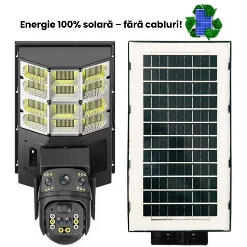 Lampa Solara cu Camera de Supraveghere SIM 4G, Aplicatie Mobila V380, 1920x2160, Microfon + Difuzor incorporat