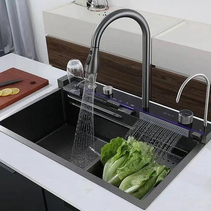 Set chiuveta si baterie tip lebada pentru bucatarie, multifunctionala