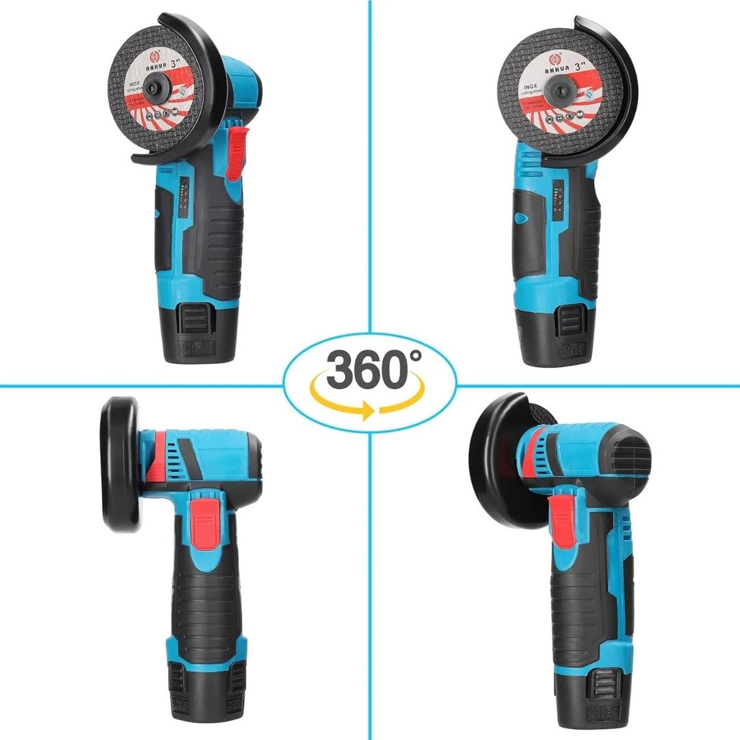 Mini Polizor Unghiular Flex Electric 36V cu 2 Acumulatori, 5 Discuri Incluse
