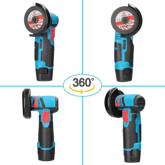 Mini Polizor Unghiular Flex Electric 36V cu 2 Acumulatori, 5 Discuri Incluse