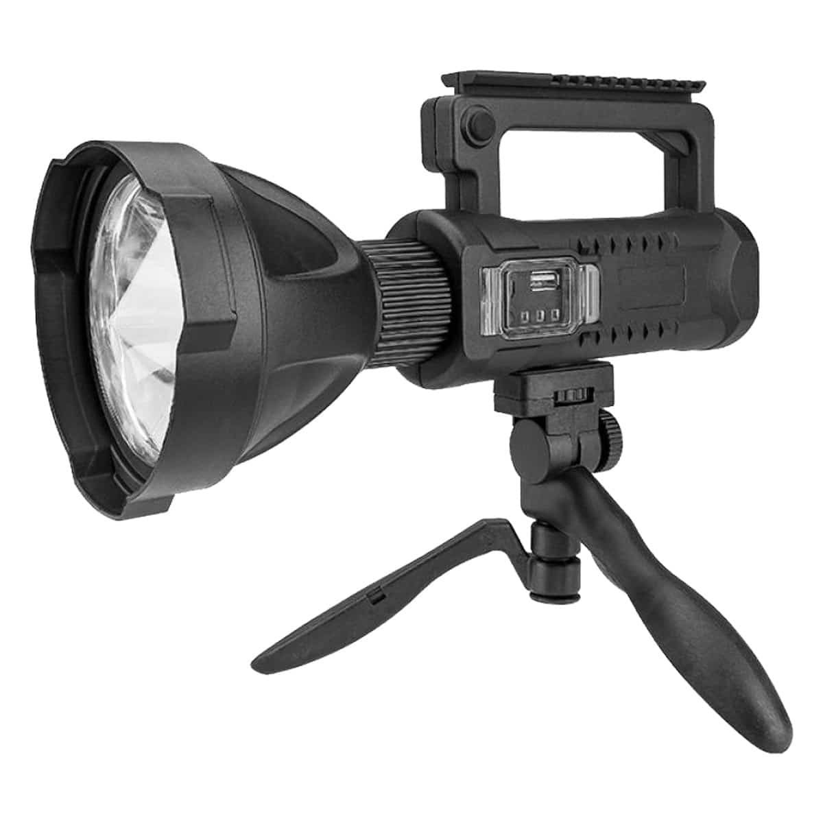 lanterna led, reincarcabila, functie powerbank, 4 moduri iluminare, trepied inclus