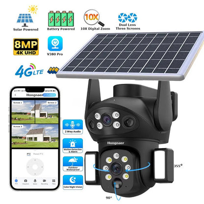 Camera de supraveghere solara 5G DUAL LENS 8MP + 128GB