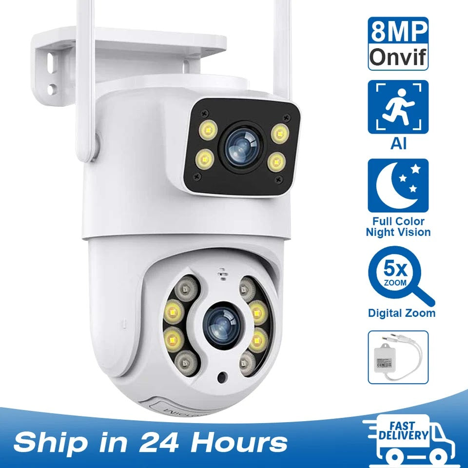 Camera de supraveghere WIFI,senzor de miscare,lentile duble