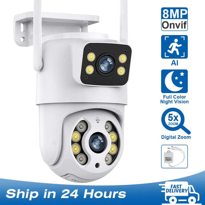 Camera de supraveghere WIFI,senzor de miscare,lentile duble