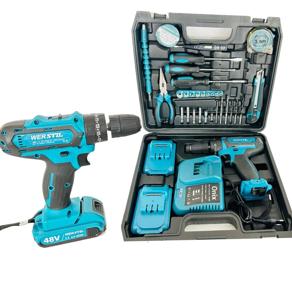 TRUSA BORMASINA CU 33 DE ACCESORII 2 BATERII 48V
