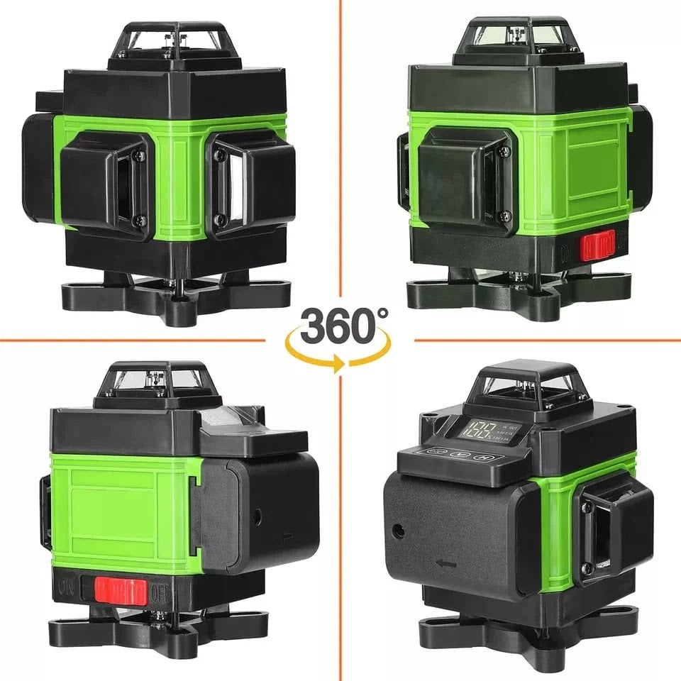 NIVELA LASER 16 LINII - 4D, 2 ACUMULATORI SI 10 ACCESORII