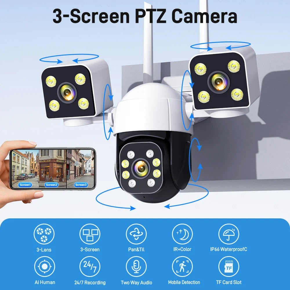 Camera alba tripla WIFI