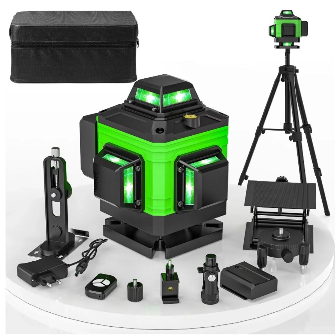 NIVELA LASER 16 LINII - 4D, 2 ACUMULATORI SI 10 ACCESORII