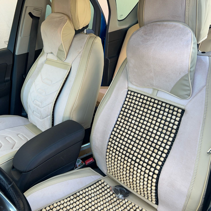 Huse Auto Universale Bej - Protectie Completa Scaune Fata/Spate - Material Rezistent