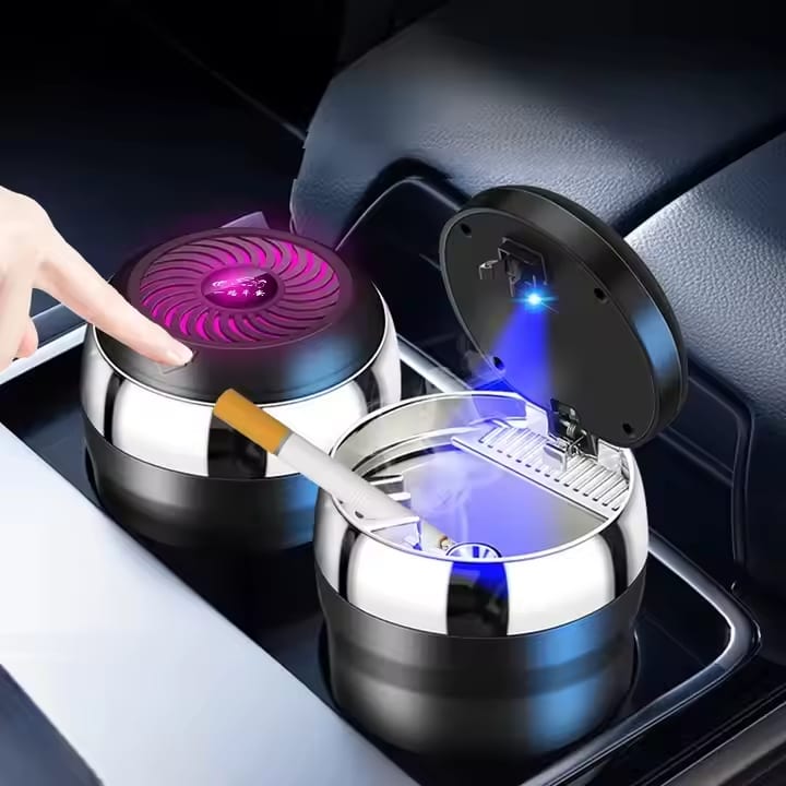 Scrumiera Auto cu LED din Metal - Accesoriu Premium pentru Masina