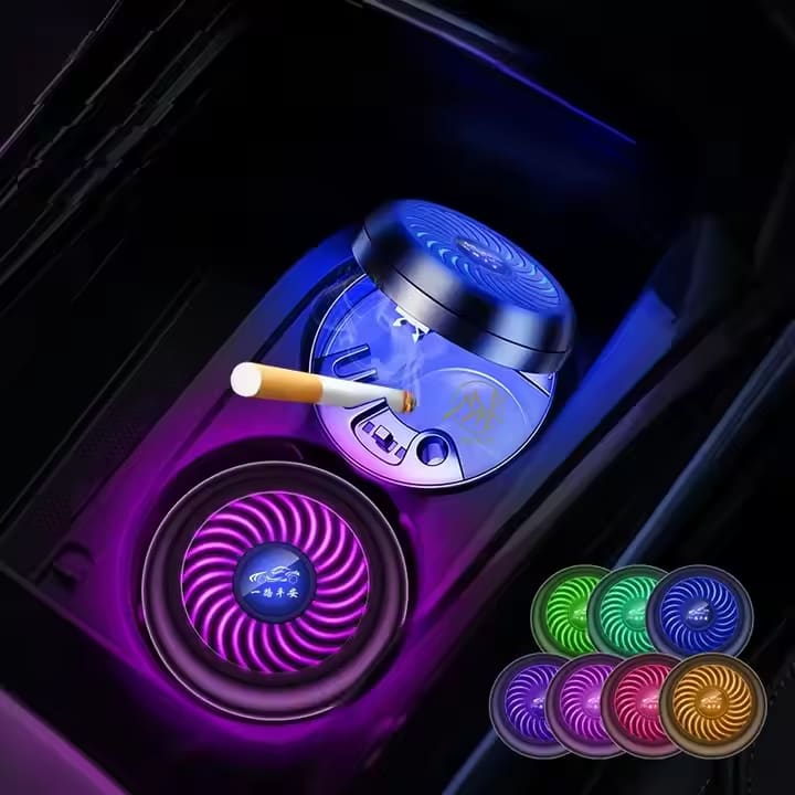 Scrumiera Auto cu LED din Metal - Accesoriu Premium pentru Masina