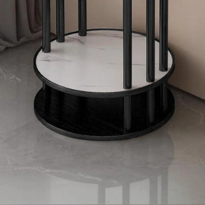 Suport Plante Etajat Rotund - Blat Imitatie Marmura, Design Modern Interior