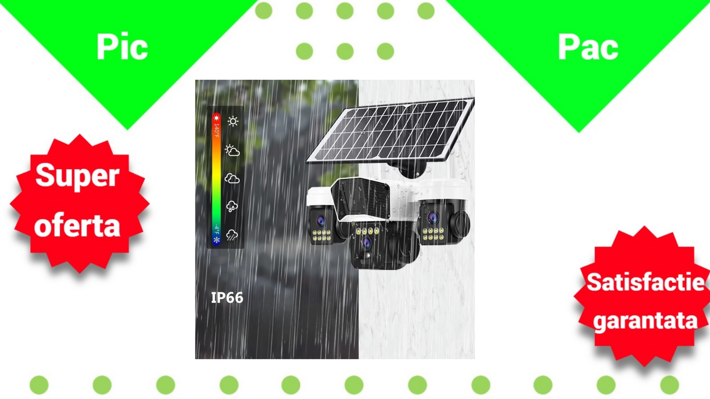 Camera Supraveghere Solara 4G TL3 - Baterie 12000mAh, Senzor PIR, Viziune Nocturna, Control OKAM Pro