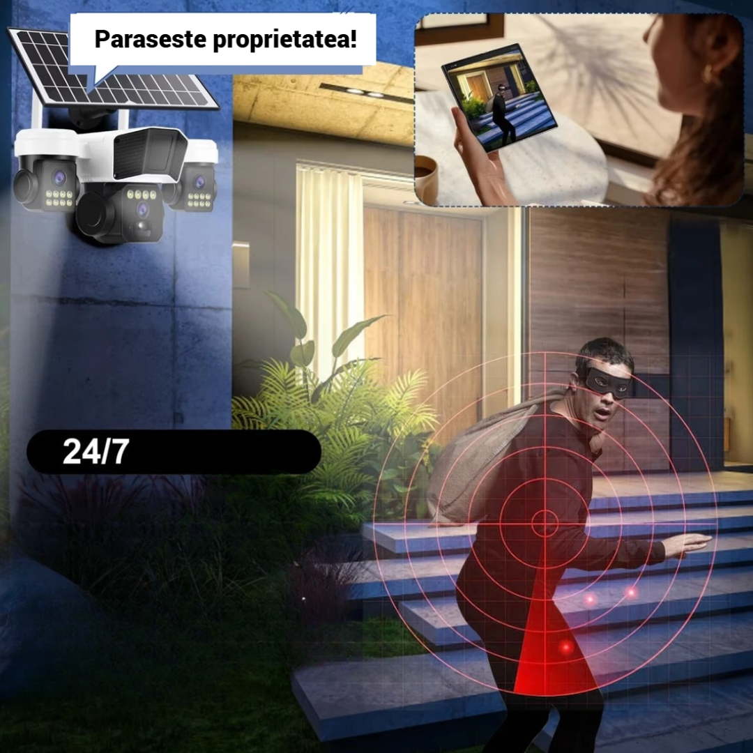 Camera de Supraveghere Solara 4G TL3 - Baterie 12000mAh, Viziune Nocturna, Senzor PIR + Card 32GB - 10