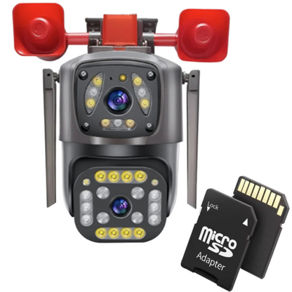 Camera Supraveghere 4G cu Panou Solar si Lentila Duala - Card 32GB Inclus - 6