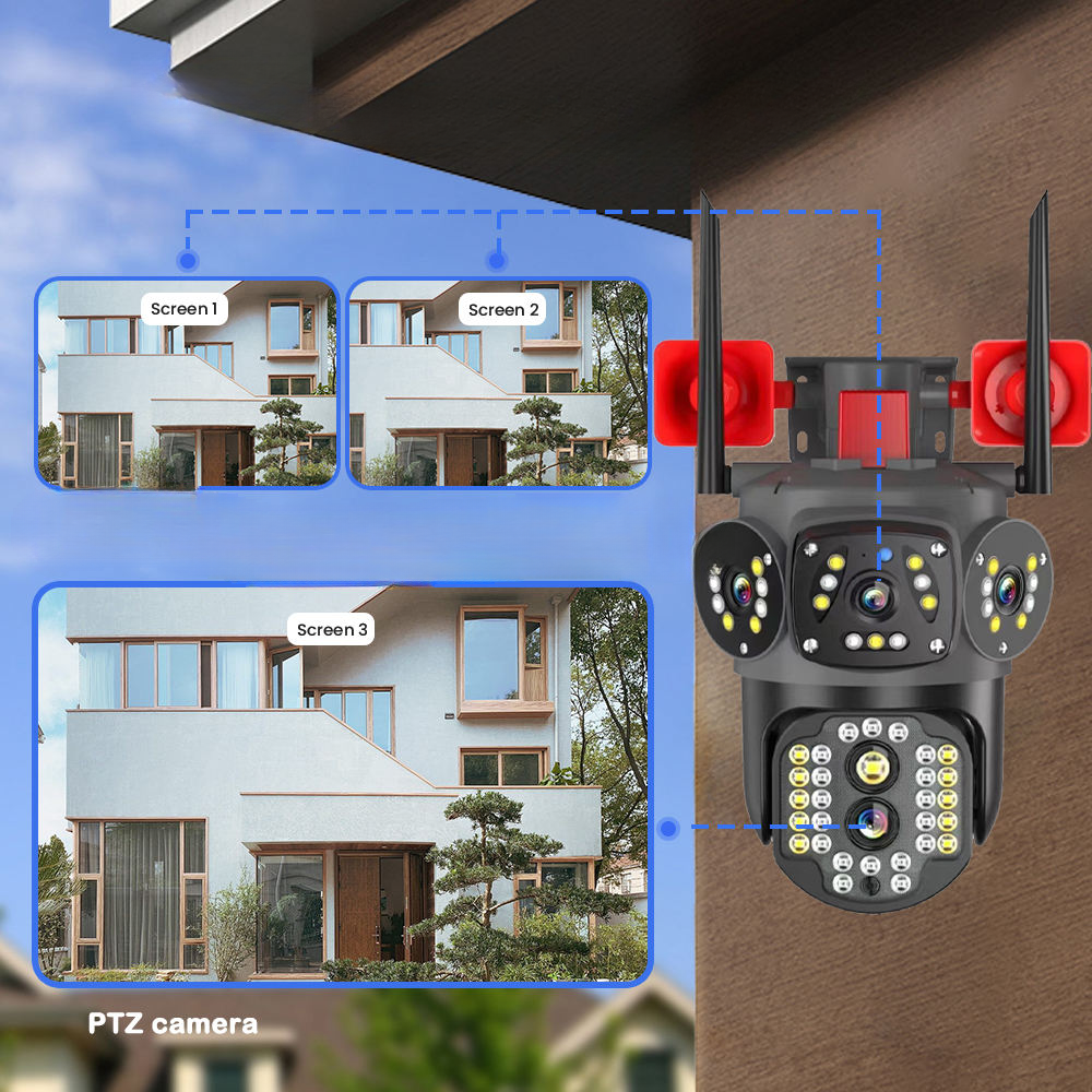 Camera Tripla cu 2 Alarme, 4g