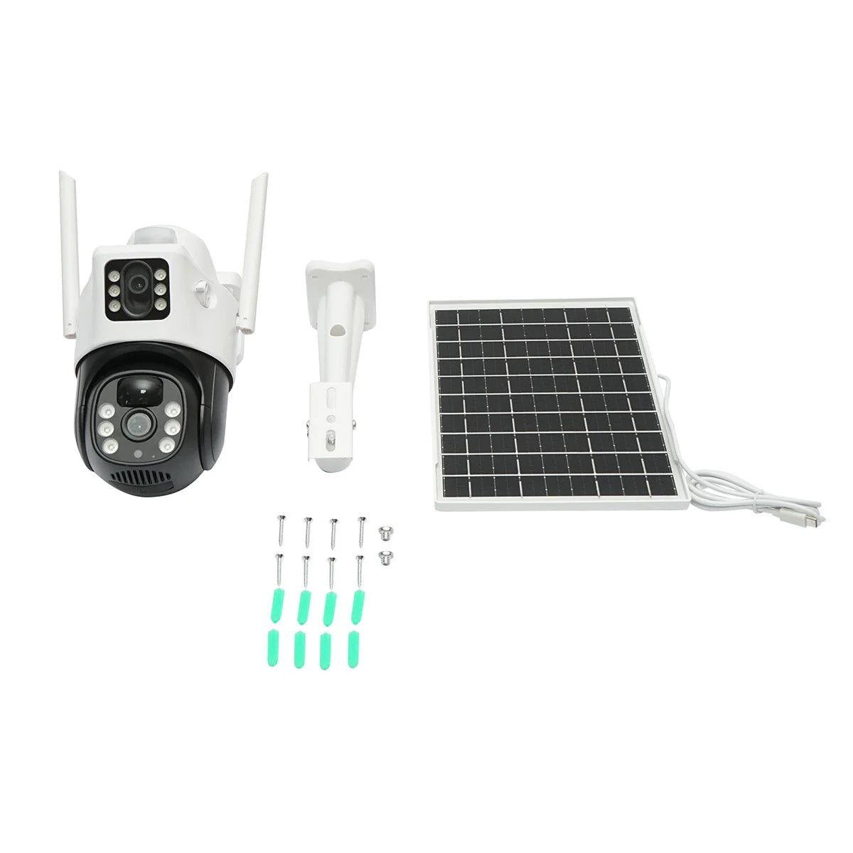 Camera Supraveghere 4G cu Panou Solar si Lentila Duala - Card 32GB Inclus