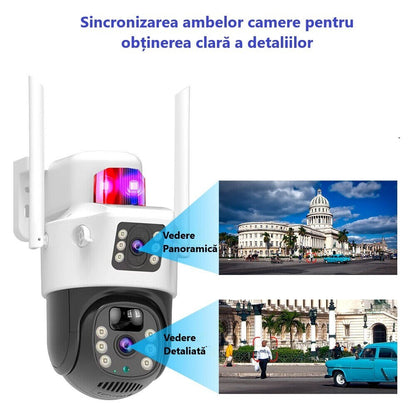 Camera Supraveghere 4G cu Panou Solar si Lentila Duala - Card 32GB Inclus - 17