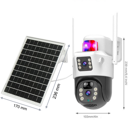 Camera Supraveghere 4G cu Panou Solar si Lentila Duala - Card 32GB Inclus - 20