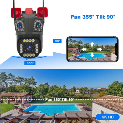 Camera de Supraveghere WiFi 12MP Ultra HD cu Zoom 5X, PTZ Rotire 360°, Vedere Nocturna si Card 32GB - 8