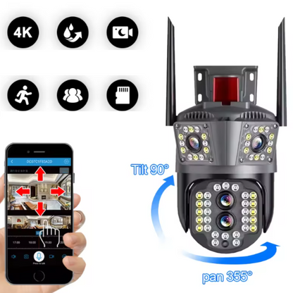 Camera Supraveghere WiFi 12MP Ultra HD cu Zoom 5X si Card 32GB - Pachet Complet Securitate