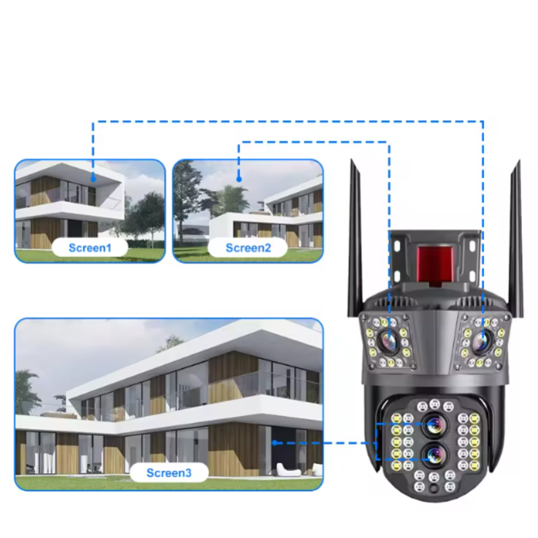 Camera Supraveghere WiFi 12MP Ultra HD cu Zoom 5X si Card 32GB - Pachet Complet Securitate - 12