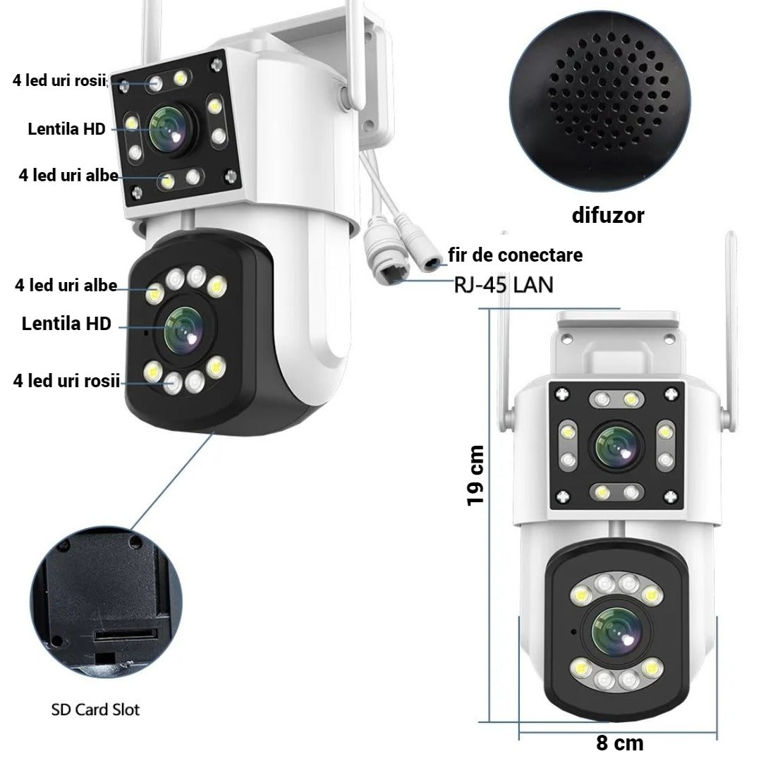 Camera de Supraveghere WiFi HD cu Detectare Miscare + Card 32GB - Pachet Complet Securitate - 16